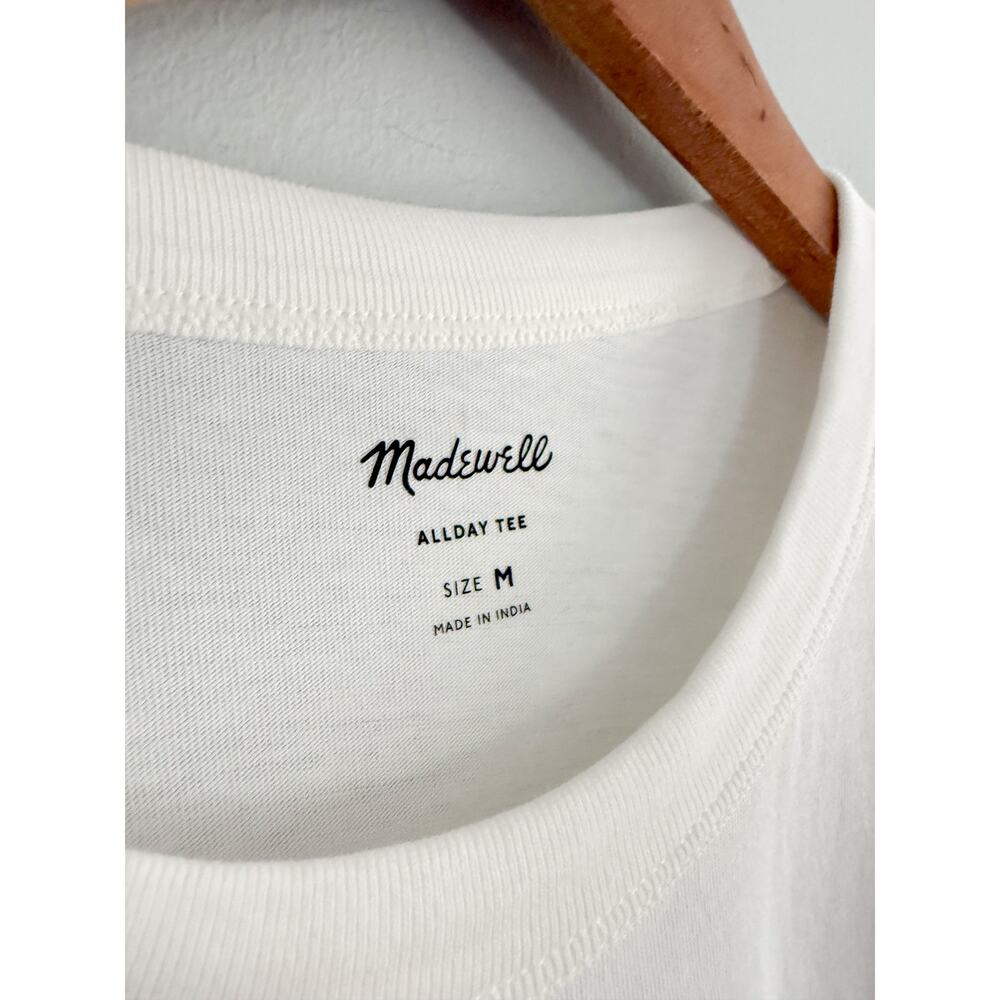 Madewell | NWT Mens Garment Dyed Allday Crewneck Tee White | Sz M - Picture 4 of 7